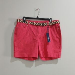 NWT Women's CORAL Shorts with Braided Belt, BANDOLINOS, sz 12P